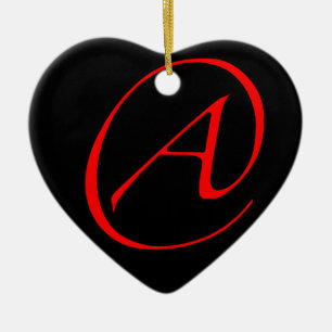 Atheist A Red on Black Ornament