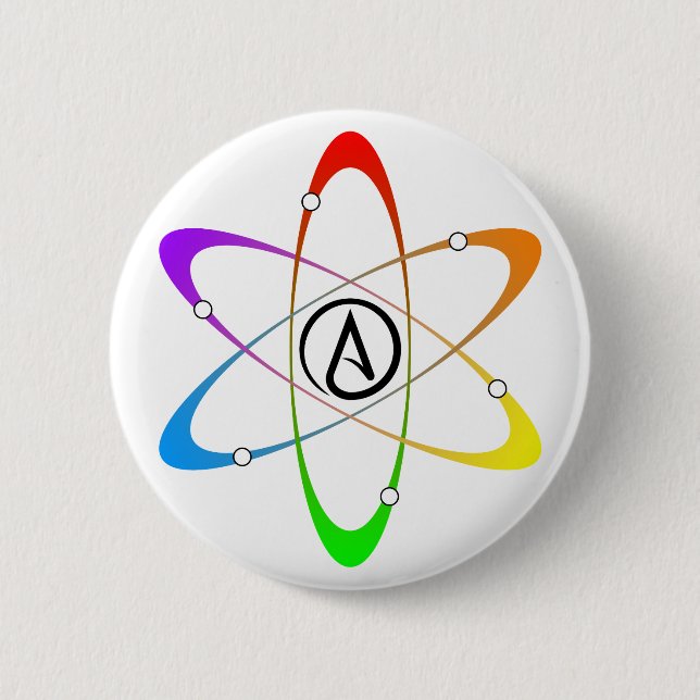 Atheist Atom Symbol 2 Inch Round Button (Front)