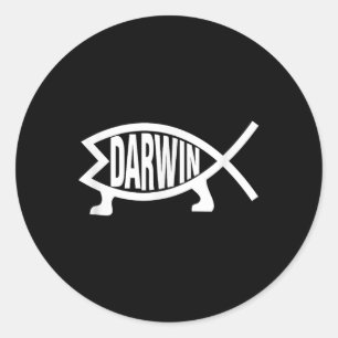 Atheist Charles Darwin Theory Of Evolution Fish Classic Round Sticker