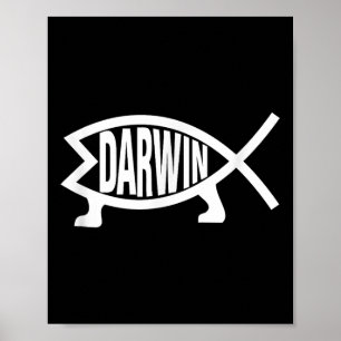 Atheist Charles Darwin Theory Of Evolution Fish  Poster