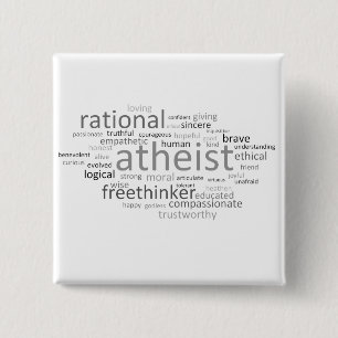 Atheist Cloud 2 Inch Square Button