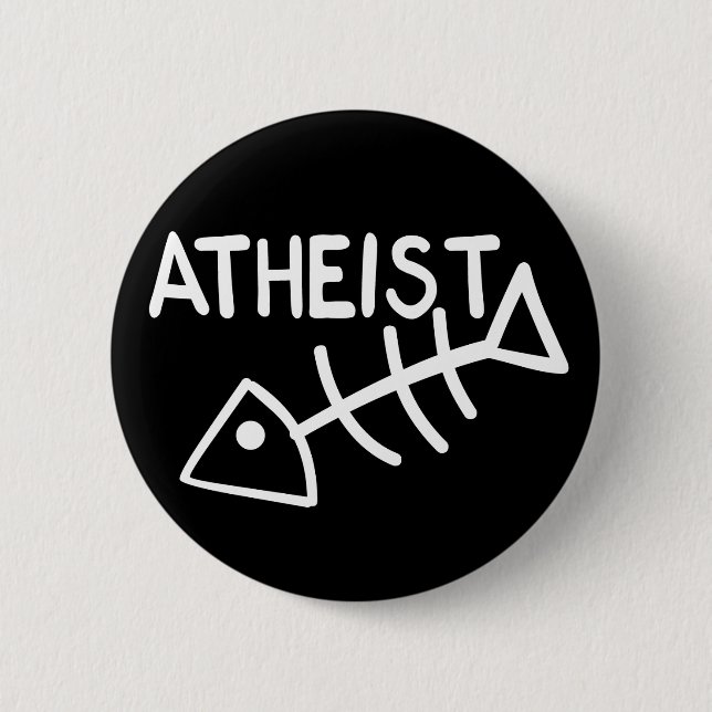 Atheist Fish 2 Inch Round Button (Front)