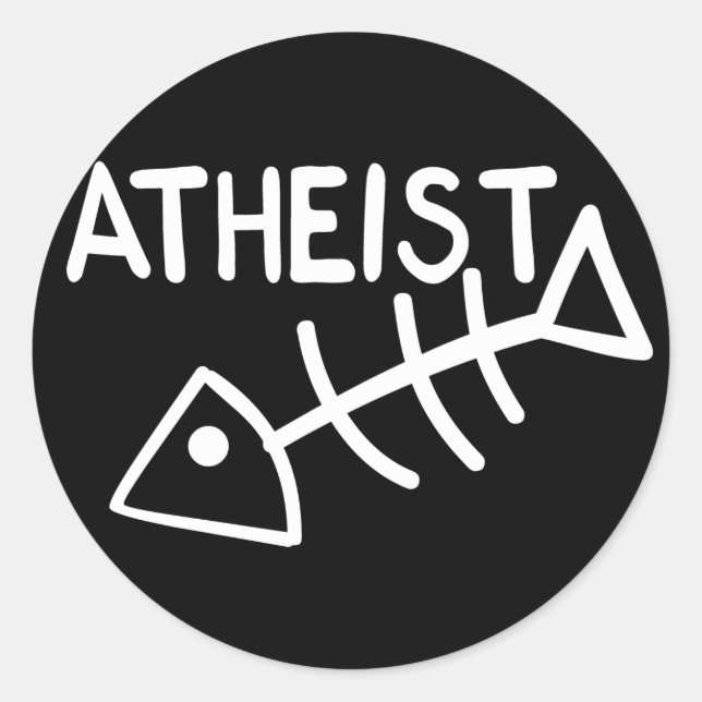 Atheist Fish Classic Round Sticker (Front)