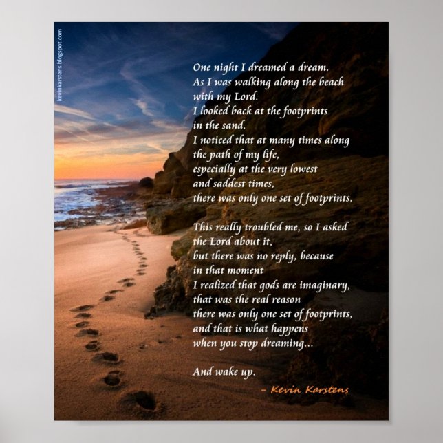 Atheist Footprints Poster (Front)