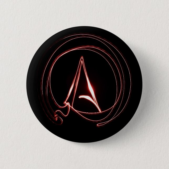 Atheist in Red 2 Inch Round Button (Front)