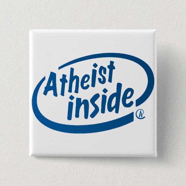 Atheist Inside 2 Inch Square Button (Front)