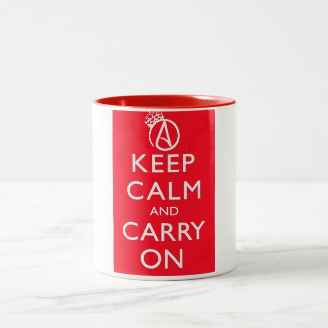 Atheist Keep Calm and Carry On Poster Mug (Center)