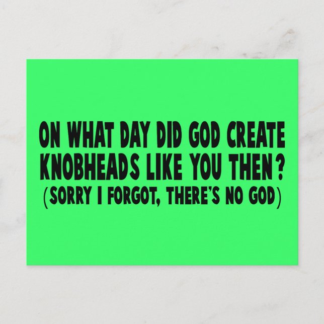 Atheist Postcard (Front)
