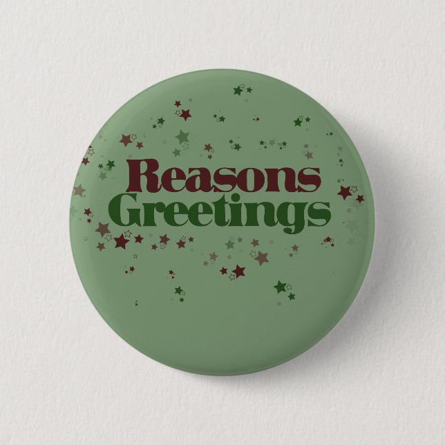 Atheist Reasons Greetings 2 Inch Round Button (Front)