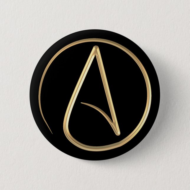 Atheist Symbol 2 Inch Round Button (Front)
