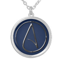 Atheist Symbol Black Metal Silver Plated Necklace