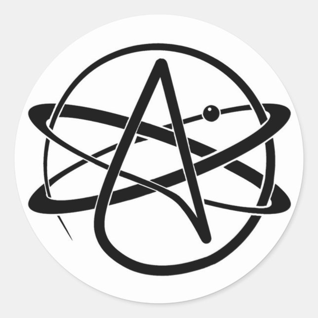 Atheist Symbol Classic Round Sticker (Front)
