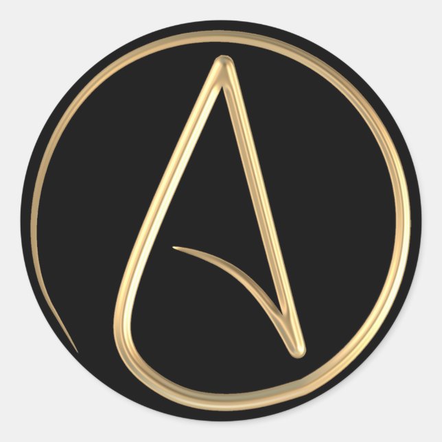 Atheist Symbol Classic Round Sticker (Front)