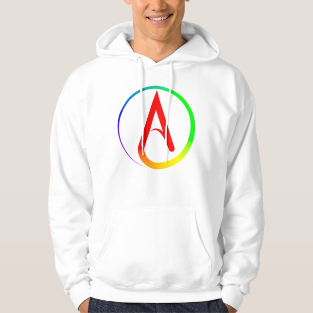 Atheist Symbol Rainbow Hoodie (Front)