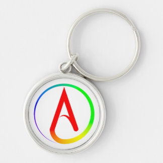 Atheist Symbol Rainbow Keychain