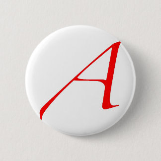 Atheist Symbol (Red A) 2 Inch Round Button