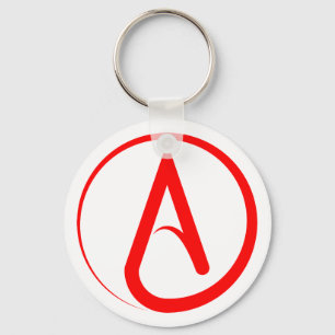 Atheist Symbol Red Keychain