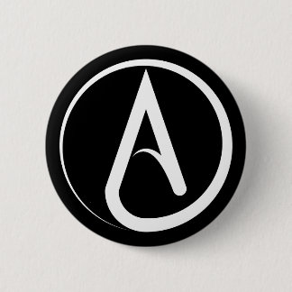 Atheist Symbol White 2 Inch Round Button