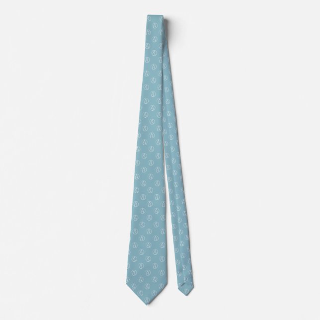Atheist symbol: white on blue-grey tie (Front)