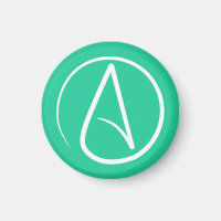 Atheist symbol: white on mint green