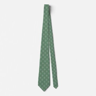 Atheist symbol: white on sage green tie