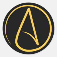 Atheist symbol: yellow on black