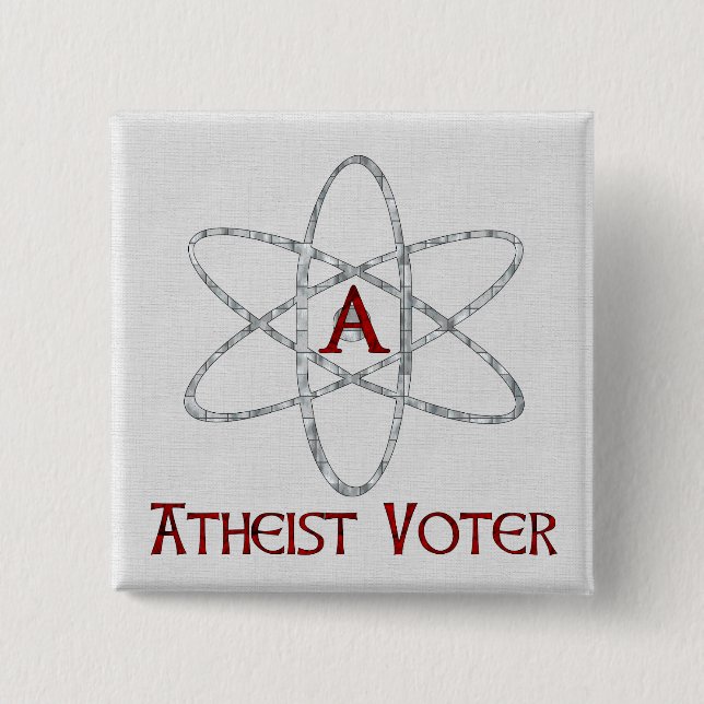 ATHEIST VOTER 2 INCH SQUARE BUTTON (Front)