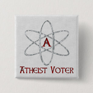 ATHEIST VOTER 2 INCH SQUARE BUTTON