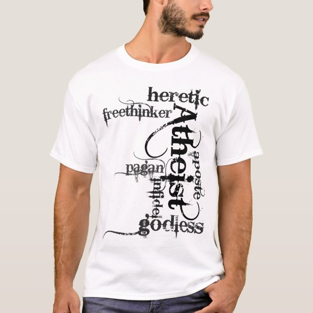Atheist word cloud T-Shirt (Front)