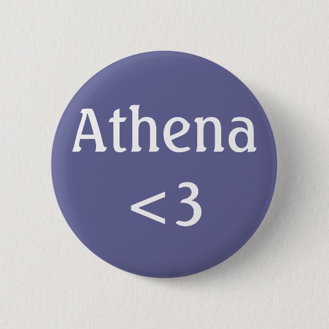 Athena <3 badge 2 inch round button (Front)