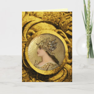 ATHENA AND FIGHTING GRYPHONS CARD