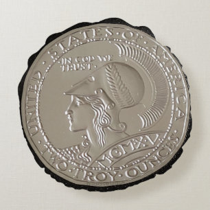 Athena and Owl Two Ounce  .999+ Silver Round Pillow