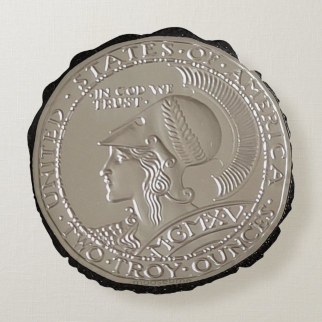 Athena and Owl Two Ounce  .999+ Silver Round Pillow (Back)