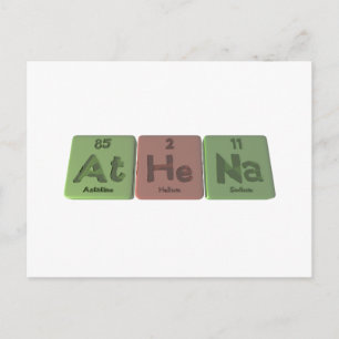 Athena as Astatine Helium Sodium Postcard