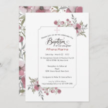 Athena Baptism Invitation