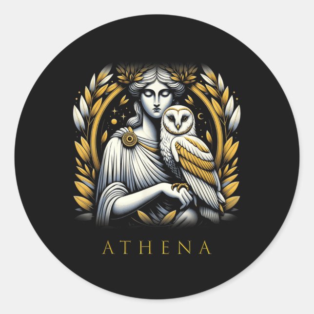 Athena Goddess Of Wisdom And War  Classic Round Sticker (Front)
