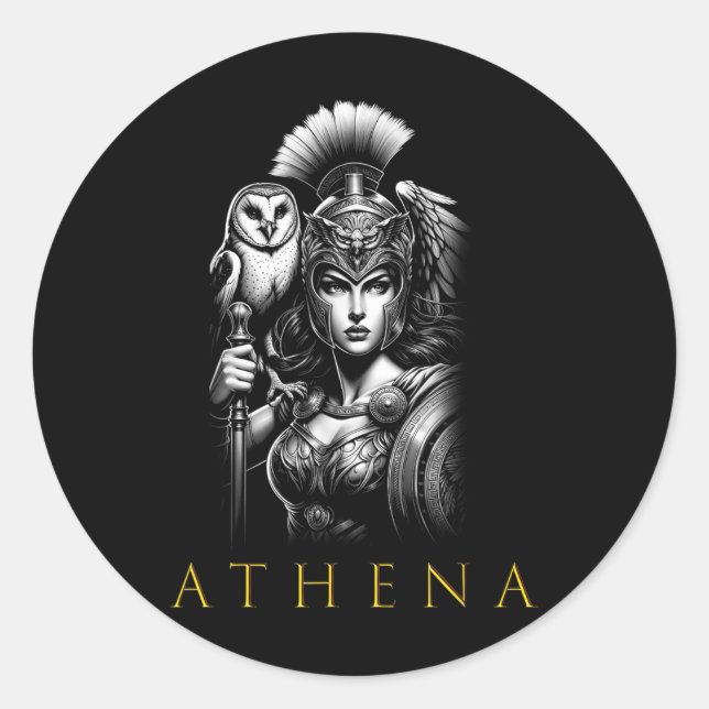 Athena Goddess Of Wisdom And War  Classic Round Sticker (Front)