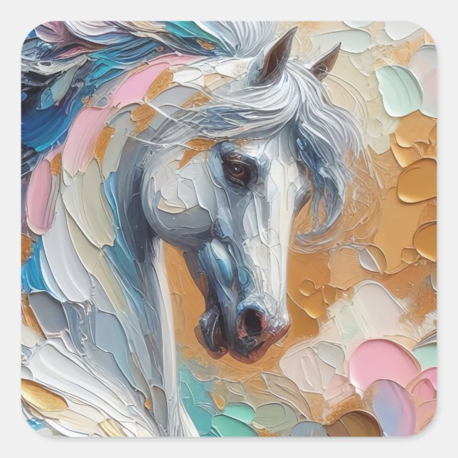 Athena Horse Impressionist Art Sticker (Front)