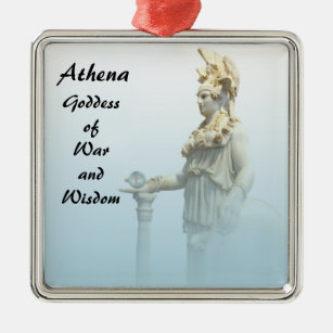 Athena in the Mist Metal Ornament