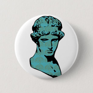 Athena Marble Statue 2 Inch Round Button