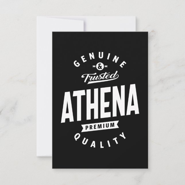 Athena Personalized Name Birthday Gift RSVP Card (Front)