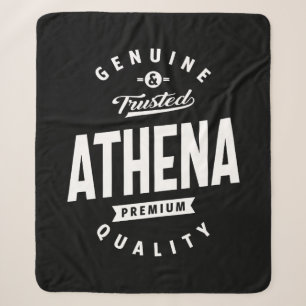 Athena Personalized Name Birthday Gift Sherpa Blanket