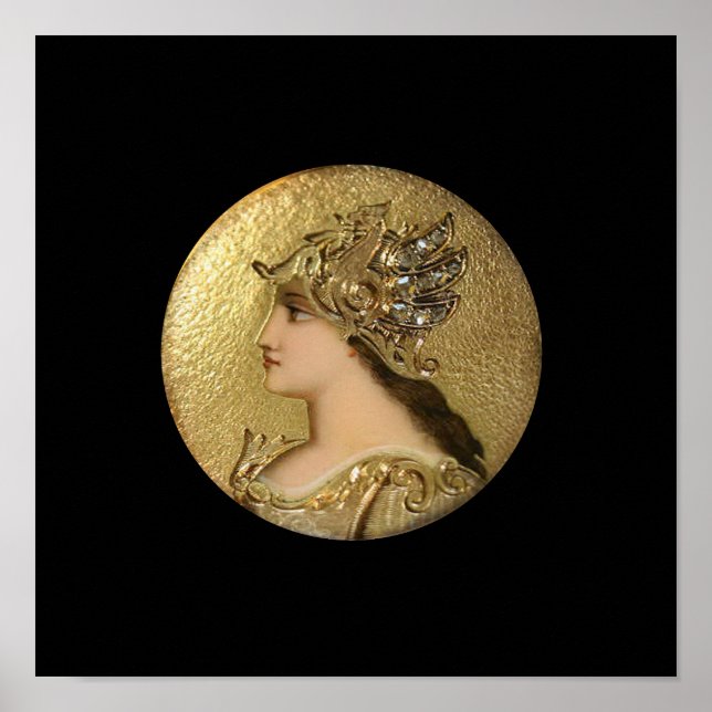 ATHENA PORTRAIT WITH GOLDEN HELMET AND GRYPHONS  POSTER (Front)