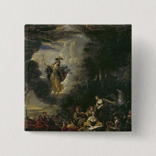Athena visiting the Muses 2 Inch Square Button