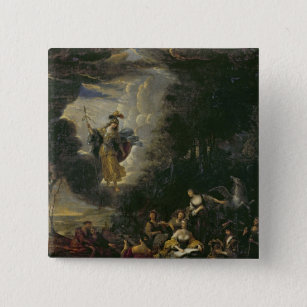 Athena visiting the Muses 2 Inch Square Button