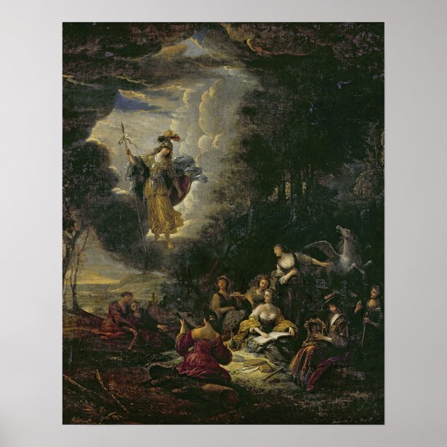 Athena visiting the Muses Poster (Front)