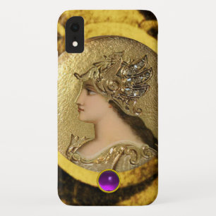 ATHENA WITH FANTASY GRIFFINS AND PURPLE GEMSTONE iPhone XR CASE