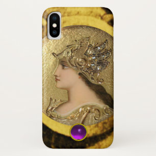 ATHENA WITH FANTASY GRIFFINS AND PURPLE GEMSTONE Case-Mate iPhone CASE