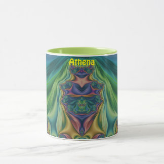 ATHENA ~ Zany 3D Fractal ~ Purple Green Yellow Mug