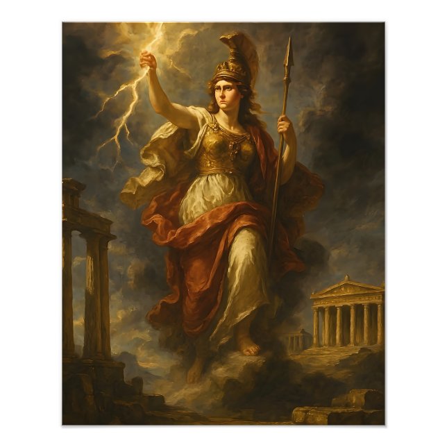 Athena's Lightning: Goddess of Wisdom & Power (Myt Photo Print (Front)